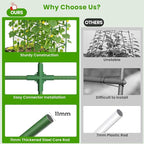 62in Tall Cucumber Trellis for Raised Bed, 51" L x 62" H Metal Garden Trellis for Climbing Plants Outdoor, U-Shape Vegetables Trellis Support for Squash Zucchini Peas Grape