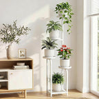 TOSKING 5 Tier Tall Plant Stand Indoor Outdoor,Anti-Tip Plant Stand indoor, Wide Base for Pots, Child and Pet Friendly,Heavy Duty Corner Shelf for Plants & Decor, Space Saving ,Tiered Metal Flower Pot Stand for Balcony, Garden, Living Room, Patio (Whit...