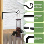 Mkono Plant Hangers Indoor, 10 Inch Metal Plant Bracket, Decorative Wall Hooks for Hanging Plants, Bird Feeder, Flower Basket, Wind Chimes, Home Outdoor Decor, 2 Pack Black