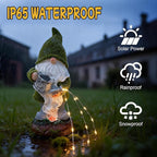 Solar Watering Gnomes Garden Statues Decor Waterproof Figurine Resin Sculpture Gift for Mom Grandma, Outdoor Decorations for Porch Patio Lawn Yard Home House Gardening Birthday Housewarming (Gnomes)