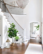 Artificial Fiddle Leaf Fig Tree 6FT - Large Fake Tree with White Planter&Basket, Tall Faux Ficus Lyrata Tree Floor Plants for Indoor Home Decor Office Living Room Housewarming Gift, 1Pack