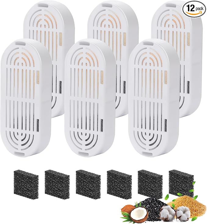 CEESC 6 Packs Replacement Filters and 6 Packs Sponges for 135oz/4L, Cat Water Fountain 312-B