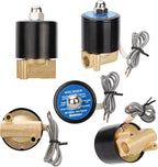 Wengart 1/4" Electric Solenoid Water Valve, DC 12V Normally Closed Brass Body, 2W-025-08 Direct Drive for Zero Pressure Systems, NPT Threaded Valve for Water, Air, Gas & Fuel