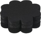 PATIKIL 4 Inch Plant Pot Hole Pad, 30 Pack Non-Woven Fabric Flower Shape Bonsai Bottom Soil Mat, Black