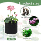 12Pcs Lily Plant Pots for Pond, Aquatic Pond Planter for Pond Durable Breathe Reusable Fabric Plant Bags for Aquatic Plants, Potato, Carrot, Onion, Flower(2 Gallon)