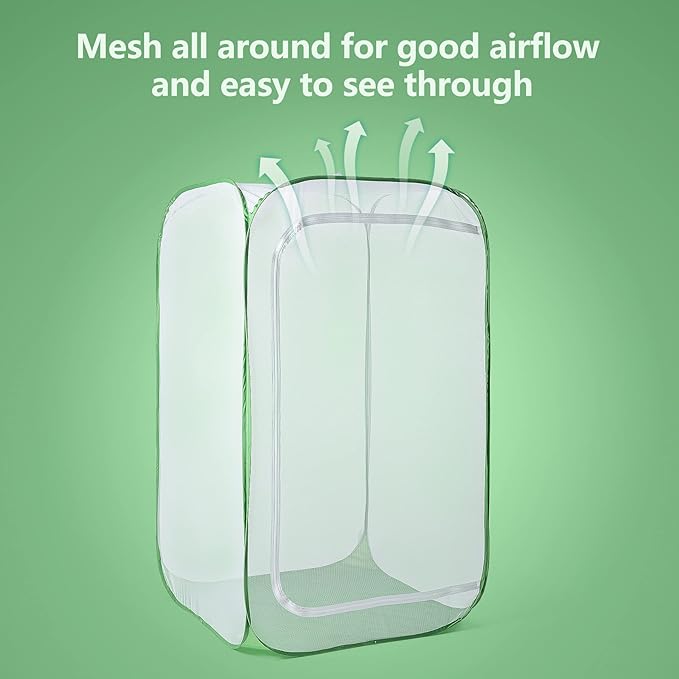 36" Outdoor Mesh Plant Enclosure, Plant Cover for Pests, Bird and Pest Protection Guard for Fruit, Vegetables, Flowers and Herbs Pop-Up Cage 24 x 24 x 36 Inches