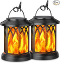 KOOPER Hanging Solar Lights Lantern Outdoor, Flickering Flames Solar Outdoor Lights, Solar Lanterns Outdoor Waterproof with Bigger Panel, Lanterns Decorative Outdoor for Yard Garden Decor, 2 Pack