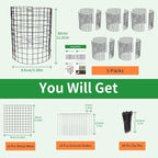 5 Pack Plant Protector from Animals, 12x12 Inches Wire Plant Protector, Plant Cages to Keep Rabbits Out