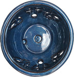 W&W Orchid Pot with Holes and Saucer for Repotting, Blue, 6.5"