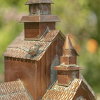 Zaer Ltd. Large Copper Colored Multi-Birdhouse Stakes, Room for 5 Bird Families in Each (XL Country Town Home Montana)
