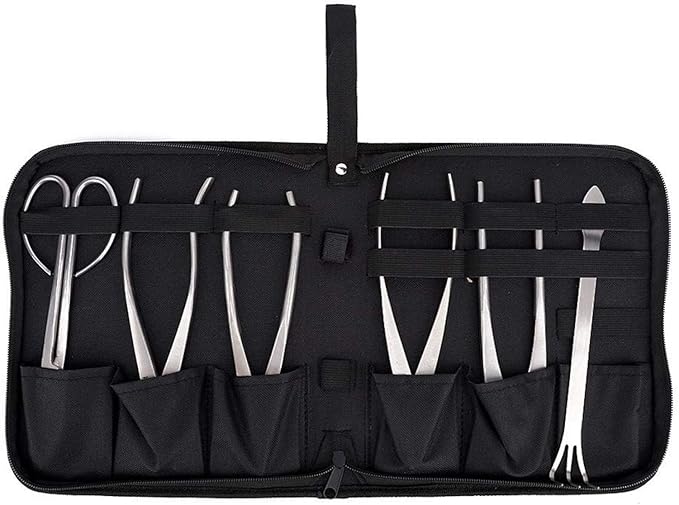Bonsai Tools Set, 6pcs Stainless Steel Bonsai Garden Plant Tree Scissors Trimming Cutting Tool Set with Storage Bag, Garden Plant Tools