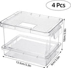 4 Pcs Mealworm Breeding Kit - to Breed Live Mealworms, Clear Mealworm Farm Containers for Live Mealworms, Reptiles, Lizards, Frogs,Tortoises (5.3"x3.5"x4")