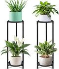 2 Tier Plant Stand Indoor, Black Corner Tiered Tall Plant Stand for Outdoor Multiple Plants, Metal Flower Pot Stands Holders Plant Display Shelf for Balcony Living Room Garden Patio(2Pcs)