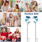 Outdoor Garden Solar Lights,Dolphin Outdoor Figurine Lights with Stakes,Waterproof Decorative Solar Decor for Patio,Yard,Lawn,Decorative Garden Stakes Present for Mom Women