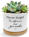 Coworkers Leaving Gifts Plant Pots, Boss Appreciation Gifts Succulent Planters, Never Forget The Difference You Make Ceramic Plant Flower Pots for Home Office Desk Table Shelf(No Plants)