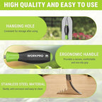 WORKPRO 3-Piece Weed Puller Tool Set – 15" 6-Tine Weed Remover, 12" Hand Weeder, 12.5" Crack Weeder, Stainless Steel with Ergonomic Handle for Lawn, Garden, Yard