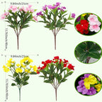 CITYES 4 Pcs Artificial Flowers for Outdoors Impatiens UV Resistant Silk Flowers Hibiscus Faux Impatiens Flowers for Outdoor Planters Pot Patio Garden Hanging Basket Porch Table Indoor Decor