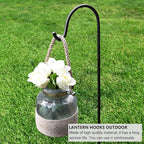 Dualshine 2 Pack Shepherd Hook 35 inch Tall Garden Outdoor Hook for Hanging Solar Light, Bird Feeders, Lanterns, Mason Jars, Garden Stake and Wedding Decor (Black)