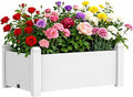 Elevated Resin Planter Box with Precision Drainage Raised Garden Bed for Vegetables, Herbs, and Flowers Ideal for Urban Patios, Balconies, and Yards