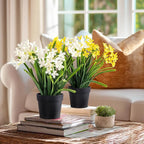 3 Pack Fake Small Plant in Pot Artificial Potted Flowers for Home Decor Fake Flower Plant Greenery Mini Faux Plant for Indoor Bedroom Living Room Office Shelf Bathroom Farmhouse Decor (Type 1)