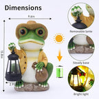 twinbling Frog Garden Statue with Solar Lantern - Large 13 in Solar Frog Statue Outdoor for Yard, Patio, Porch, Lawn and Balcony Decorations, Gift for Gardeners and Housewarming