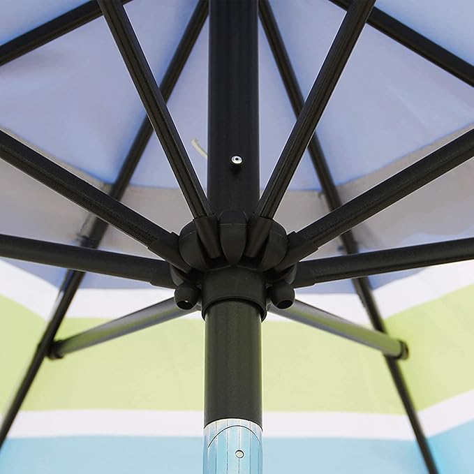 Blissun 9' Outdoor Patio Umbrella, Outdoor Table Umbrella, Yard Umbrella, Market Umbrella with 8 Sturdy Ribs, Push Button Tilt and Crank