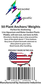 Awesome Aquatic Plant Weights/Anchors 50 Pack Strips Lead Ribbon Live Plants Weight Anchor Aquarium (50 Pack Strips)