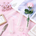 DAJAVE 100 Pack Floral Water Tubes 60 ML 4.3 Inch Plastic Water Tubes for Flowers, Clear Flower Vials with Caps for Fresh Flower Arrangements