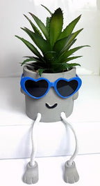 Zen Home Cute Fake Plants for Shelf - Mini Succulent Plants - Small Artificial Plants for Shelf Decor - Desk Plants for Office - Small Faux Plant - Cute Fake Plants for Home, Office, Class (Shy Kid)