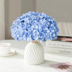 65Pcs Blue Hydrangea Artificial Flowers Bulk，Realistic Silk Fake Flowers with Stems，Faux Hydrangea Flowers for Wedding Home Decor Centerpieces Living Room Garden Party Baby Shower Decoration