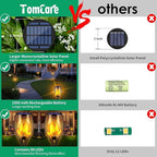 TomCare Solar Lights Outdoor 99 LED Higher & Larger Flickering Flame Solar Torch Lights 43" Waterproof Outdoor Lighting Solar Powered Pathway Lights for Garden Patio Yard, 6Pack