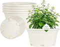 KPUVX 5 Pack 10.5 inch Plant Pots,Planter-Pots-for-Plants，Plastic Flower Pot for Indoor Outdoor Plants with Drainage Holes & Trays, Decorative Garden Containers Sets for Houseplants