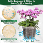 9 Pack Plastic Orchid Pots with Holes, 4, 5, 6 Inch Clear Orchid Pots for Repotting with Saucers Drainage and Plant Stakes, Large Small Breathable Orchids Planter Plant Pot