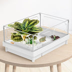 Moonorange Reptile Artificial Plants, Terrarium Plants Decorations Supplies, Aquarium Fish Tank Plant, Amphibian Habitat Hideout Tank Accessories(L Set-3pcs/C)