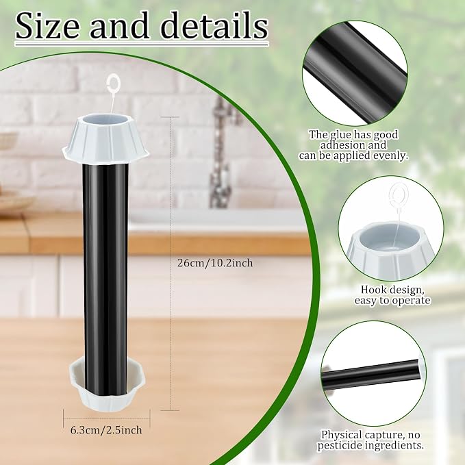 Qualirey Fly Traps for Indoor Outdoor Hanging Fruit Fly Stick Trap Sticky Mosquito for Home Insect 10 x 2.5 Inches(Black,8 Pcs)