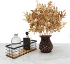 Fake Plants Golden Bouquet Christmas Ornaments, PASYOU Artificial Flowers Plastic Shrubs Grass Leaves Indoor Outdoor Home Garden Party Hotel Wedding Event Decorations Faux DIY Table Decor, Gold 4 Pack