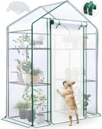 Quictent Essential Walk-in Greenhouse for Outdoors, 56x29x77 inch Portable 3-Tier 4-Shelf Garden Hot House Kit with Plastic Cover for Winter Seed Starting Plant Protection Backyard Patio, Clear