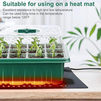 10 Pcks Seed Starter Tray 120 Cells Seed Starter Kit with Humidity Dome, Seed StartingTrays for Seed Seedling Planting Starter, Mini Greenhouse Plant Germination Trays（Green）