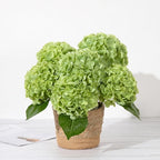 DuHouse 5Pcs Large Hydrangea Artificial Flowers,20 inch Latex Real Touch Hydrangeas Lifelike Hydrangea Flower for Home Wedding Bouquets Centerpieces Party Living Room Outdoors Decoration(Green)