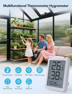 6x10FT Greenhouse for Outdoors with Hygrometer, Polycarbonate Green House with UV Protection, Heavy Duty Greenhouse with Windproof Aluminum Frame, Roof Vent & Quick-Install Design