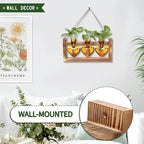 Plant Terrarium Propagation Stations Faith Hope Love Hydroponics Home Garden Decoration Gift for Women with Wooden Stand Heart Shaped Colored Glass Vase