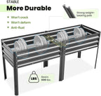 KING BIRD Raised Garden Bed with Legs Galvanized Large Elevated Planter Box for Backyard, Patio, Balcony, 600lb Capacity, Dark Grey 70.9x22.8x31.5 in