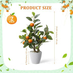 Suncalla 2 Pack Artificial Orange Potted Plants 19.7 Inches Fake Orange Tree Simulation Realistic Fruit Plant with Pot Faux Tree Indoor Decoration for Home Office Living Room Table Desk