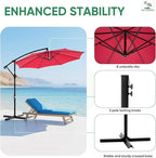 NEWBULIG 10FT Patio Umbrella, Offset Cantilever Outdoor Patio Table Umbrella, UV Protection, Fade Resistant Fabric, Easy Tilt Adjustment for Pool, Deck, Garden, Backyard