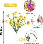 Roberly 24 Bundles Artificial Flowers for Outdoors UV Resistant Silk Fake Flowers Faux Plastic Plants for Porch Garden Window Box Indoor Outdoor Spring Summer Home Farmhouse Decor, Yellow
