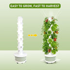 9-Tier 67-Inch Hydroponic Tower Garden System - 36-Plant Aeroponic Growing Tower with 20-Gallon Reservoir & Mobile Cart for Indoor Vertical Farming (Herb/Lettuce/Strawberry Kit)