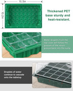 Large Seed Starter Trays with Heat Mat, Seed Starter Kit with 48 Full Spectrum LEDs, 24 Large Cells Seed Germination Kit with Adjustable Humidity Vents for Indoor Plants Seeds Starting
