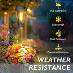 7.9 Inch Solar Lights Planter Dual-Sided 3000K Warm White Lighting, 2 in1 (Wall/Stand) Flower Pots, Auto on/Off IP65 Solar Post Light with Planter Waterproof for Yard, Patio, Porch, Pathway Decor
