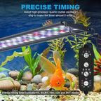 SEAOURA Led Aquarium Light for 24 Inch to 30 Inch Fish Tank, 24/7 Cycle and DIY Mode, Full Spectrum, 7 Colors, Auto On/Off, Adjustable Timer/Brightness, Fish Tank Lights with Extendable Bracket