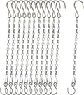 Chain for Hanging Plants,11 Inch Silver Hanging Chain, Small Hanging Basket Chain Kits with Hooks for Bird Feeder Hanging Plant Extender Porch Wind Chime (Silver, 11 Inch-12PCS)